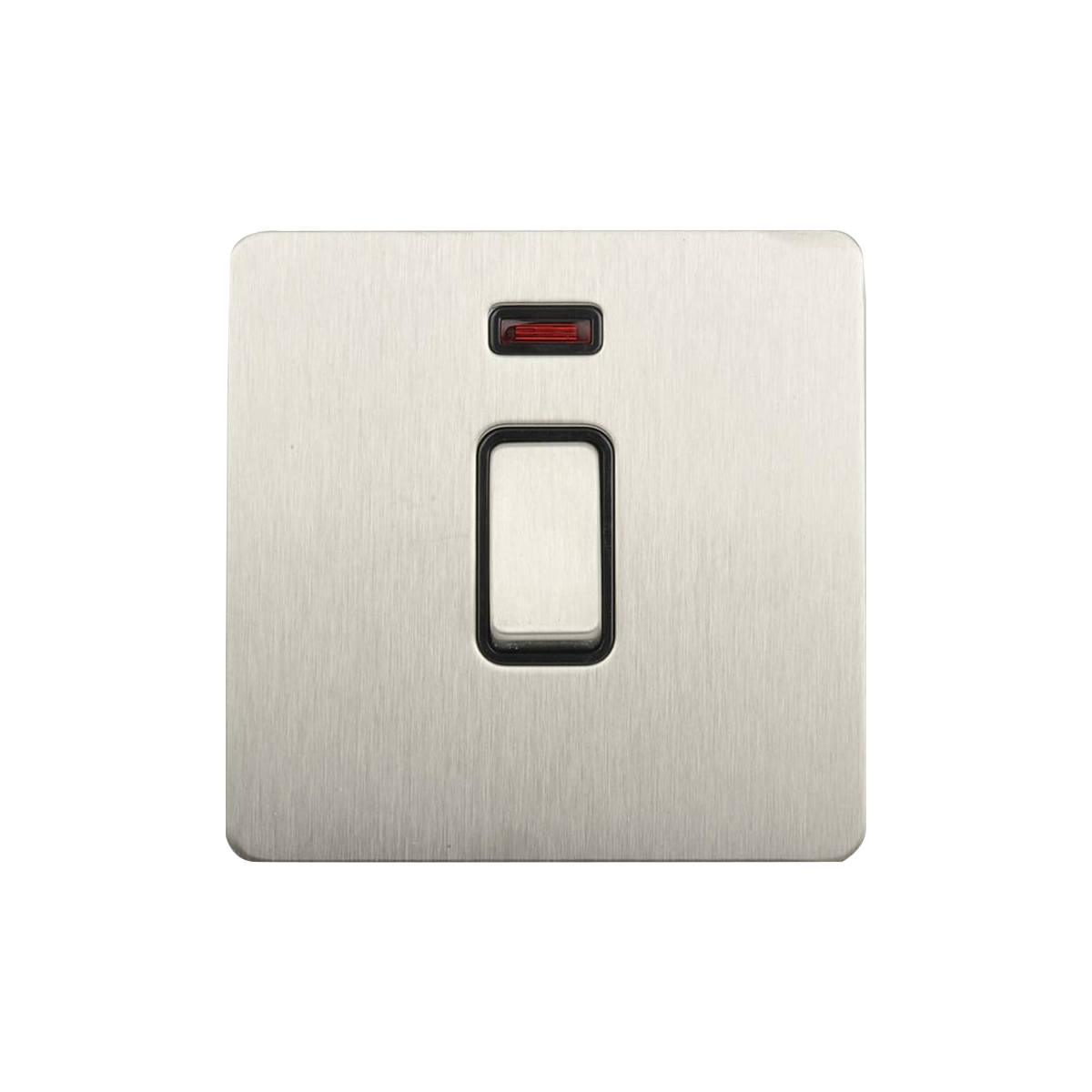 Schneider Electric Ultimate Low Profile Prise de courant à interrupteur simple 13 A GU3510BBC Chrome brossé avec insert noir Schneider Electric Ultimate Low Profile Prise de courant à interrupteur simple 13 A GU3510BBC Chrome brossé avec insert noir