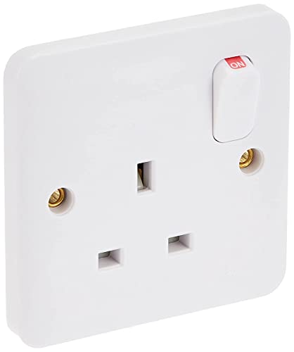 Schneider Electric Lisse Uk Standard Switch Socket White, 1 Gang 13A 86×86 mm, Bs 1363-2 Standard - GGBL3010NIS