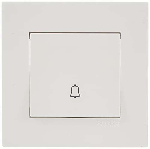 Schneider Electric KB31BPB Vivace White - Retractive Door Bell switch - with bell symbol - 1 gang 2 way - 10A White