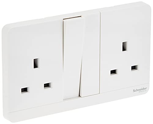 Schneider Electric E83T25_WE_G12 AvatarOn White - Double switched socket 13 A 230 V 1 gang -White