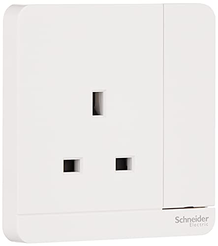 Schneider Electric E8315N_WE_G12 AvatarOn White - Single switched socket - 13 A - 230 V - 1 gang -White with Neon