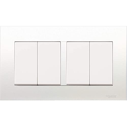 Schneider Electric KB34 Vivace White - 1-way plate switch 4 gang - 16AX - white