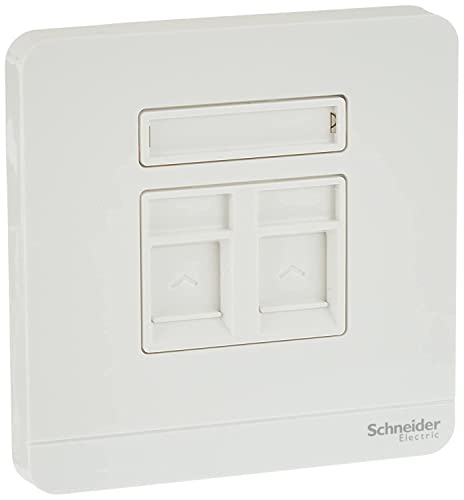 Schneider Electric Avataron, Wallplate For 2 Keystone Rj45, White - E8332RJS_WE