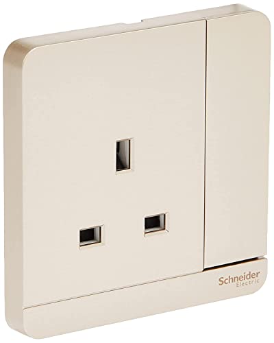 Schneider Electric E8315N_WG_G12 AvatarOn Gold - Single switched socket - 13 A - 230 V - 1 gang -Gold with Neon