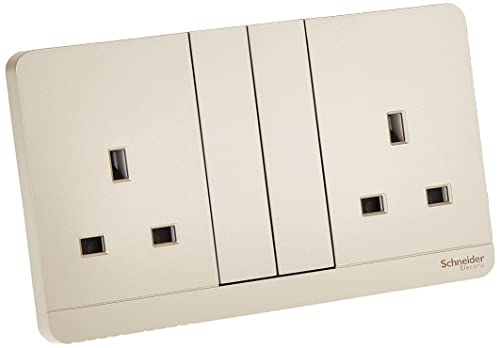 Schneider Electric E83T25_WG_G12 AvatarOn Gold - Double switched socket - 13 A - 230 V - 1 gang -Gold