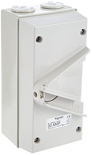 Schneider Electric Kavacha 250V Surface Mount Single Pole Isolating Weatherproof Switch Ip66 55A - WHS55