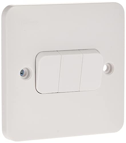 Schneider Electric GGBL1032 Lisse Plate Switch, 3 Gang, 2 Way, 10AX, White