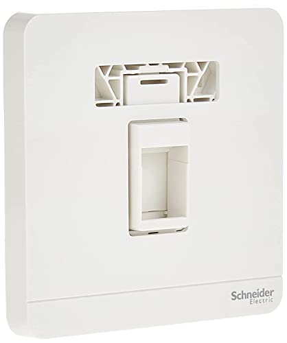 Schneider Electric E8331RJS_WE AvatarOn White - 1 Gang Keystone Wallplate with Shutter without Ketstone Jack RJ-45