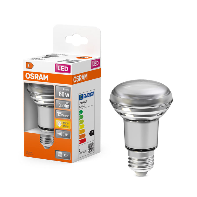 Ledvance LED Reflector Star R63 4.8W 2700K Warm White E27 36° Beam 60W ...