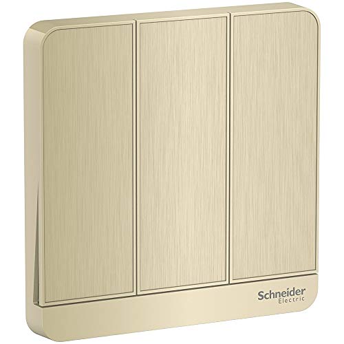 Schneider Electric Avatar On 3-Gang 2-Way Switch, 16Amps, 250V, Metal Gold Hairline, E8333L2_GH