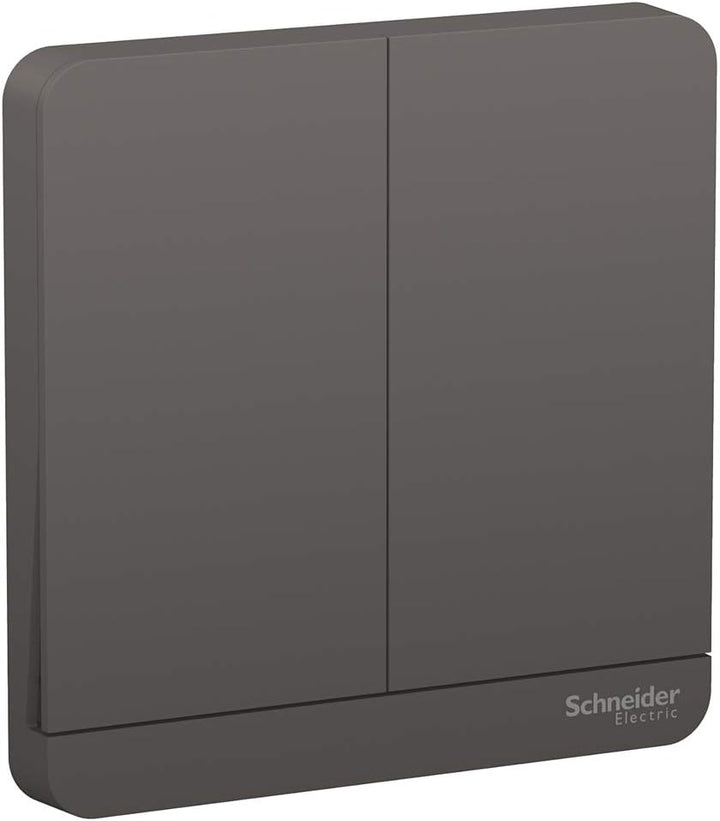 Schneider Electric AvatarOn E8332L2_DG Two Gang Two Way Switch 16Amps 250V Dark Grey