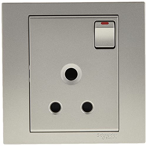 Schneider Electric Vivace Silver - Single switched socket 13 A 230 V 1 gang -Silver - KB15_AS