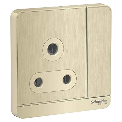 Schneider Electric AvatarOn E8315_15_GH_G12 Switched Socket, 3P, 15 A, 250 V, Metal Gold Hairline