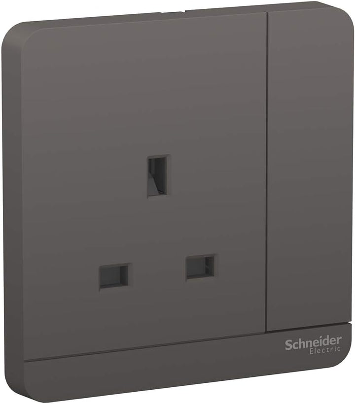 Schneider Electric AvatarOn E8315_DG_G12 switched socket 3P 13A 250V Dark Grey