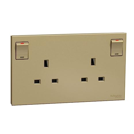 مقبس كهربائي Schneider Electric AvatarOn C E87T25، 2 عصابة، 13 أمبير 250 فولت