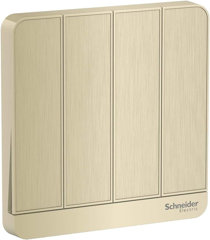 Schneider Avataron 4 Switches 16Ax 250V 2 Way - Metal Gold Hairline E8334L2_GH