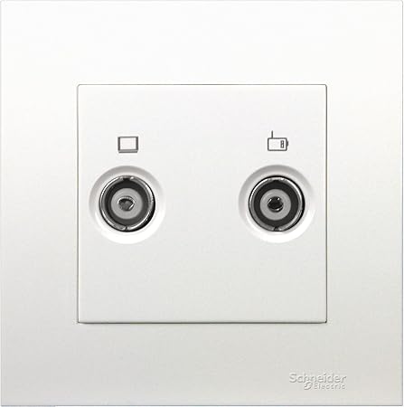 Schneider Electric Vivace, 2 Gang, TV/FM Socket, White, KB32TVFM
