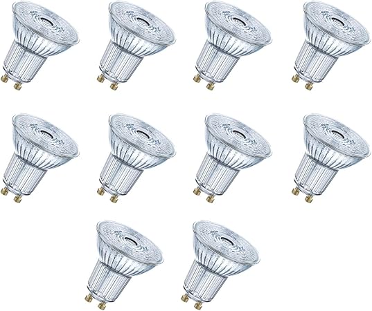 OSRAM Parathom PAR16 6.9W GU10 LED Reflector Bulb, 575lm, Warm White 3000K, 230V - Pack of 10