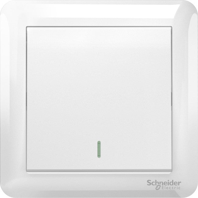 Schneider Electric Affle Plus 10AX 250V 1 Gang 2 Way Switch White - A3G31B2A_WE_G11