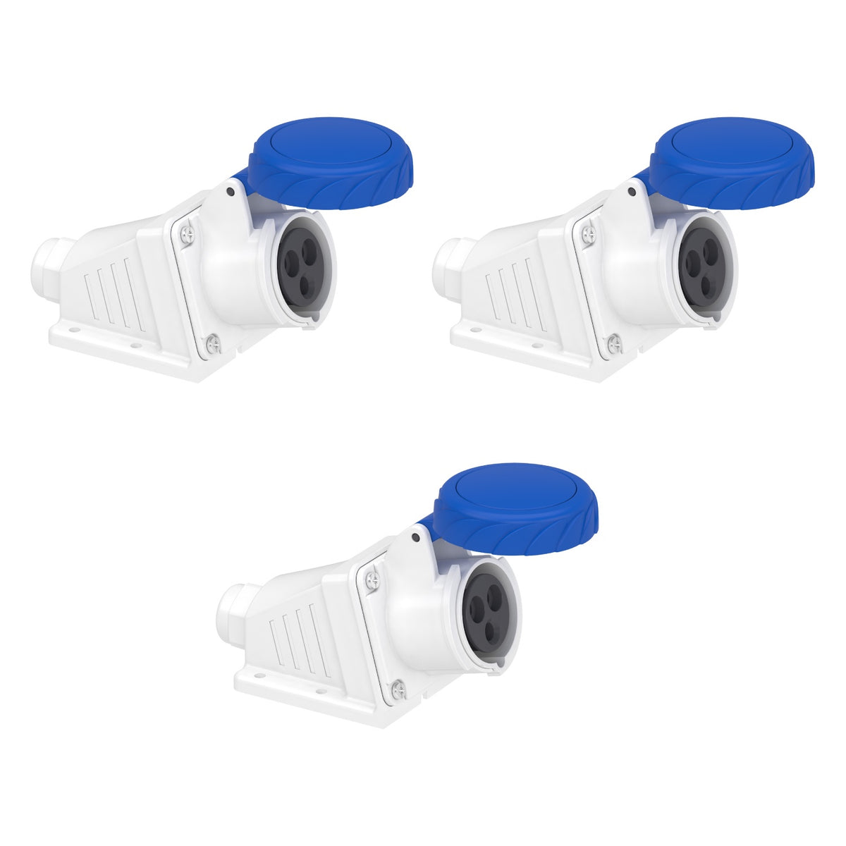 Schneider Electric PratiKa Angled Industrial Socket, 16A, 2P+E, 200-25