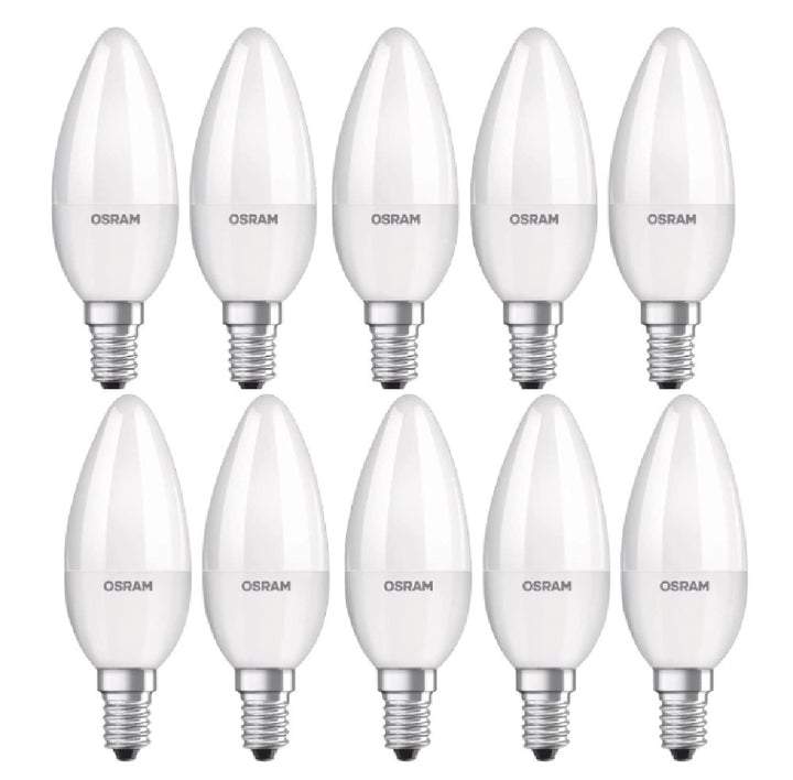 Osram LED Superstar PCR Classic B 4.9W, 827 Frosted E14, Dimmable, Energy Saving, Mercury-Free, Low Heat Output LED Bulb- Pack of 10