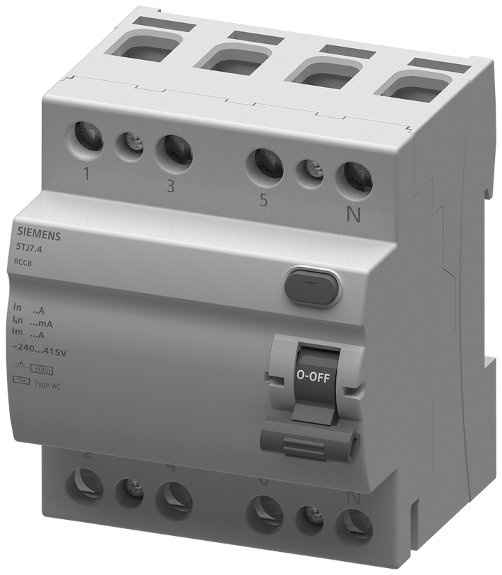 5TJ76460 - Siemens 5TJ Residual Current Circuit Breaker (RCCB), 4-Pole
