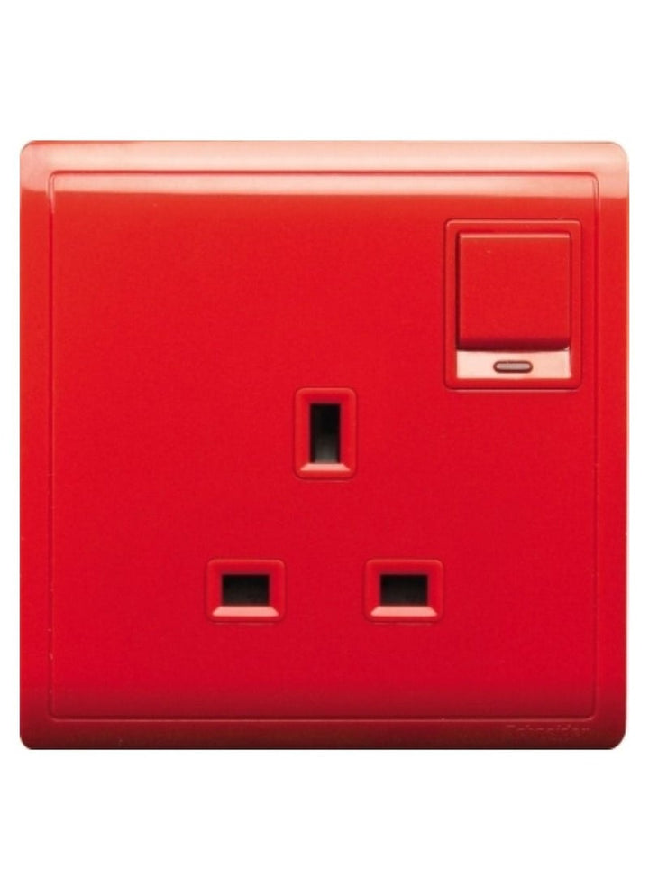 Schneider Electric Pieno 13A 250V 1-Gang Switched Socket with Neon E8215N?RD