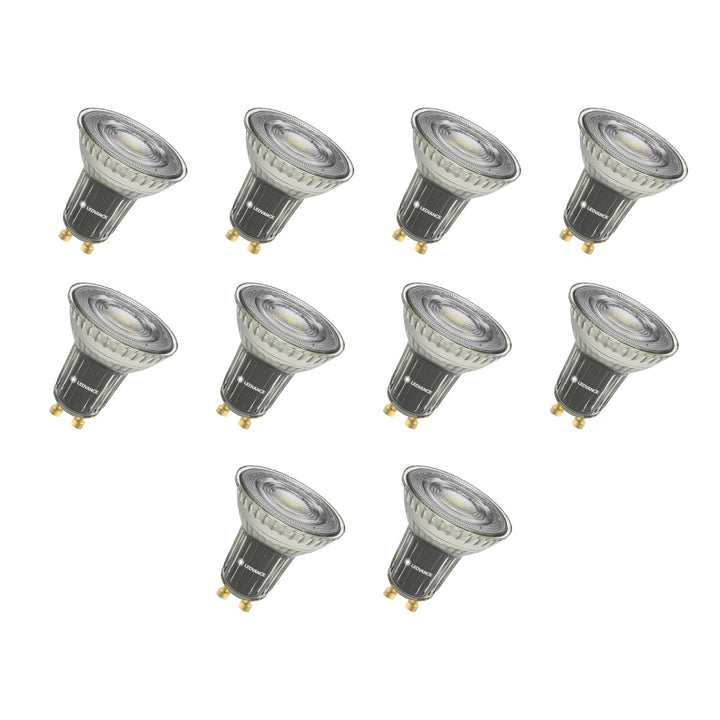 Ledvance LED PAR16 8W 2700K Warm White GU10 Dimmable Spotlight 36° Glass Lamp 100W Halogen Replacement- Pack of 10