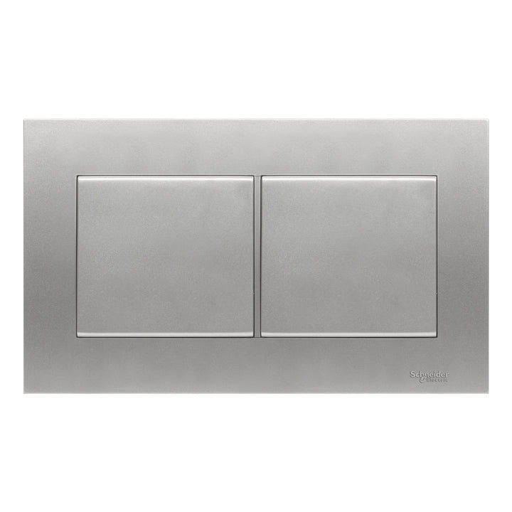 Schneider Electric 2Gang Blank Plate, Aluminium silver - KBT30_AS