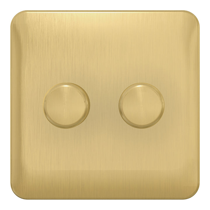 Schneider Electric Lisse - Universal Dimmer - 2 gang 2 way - 250W/VA Satin Brass - GGBL6022CSBS