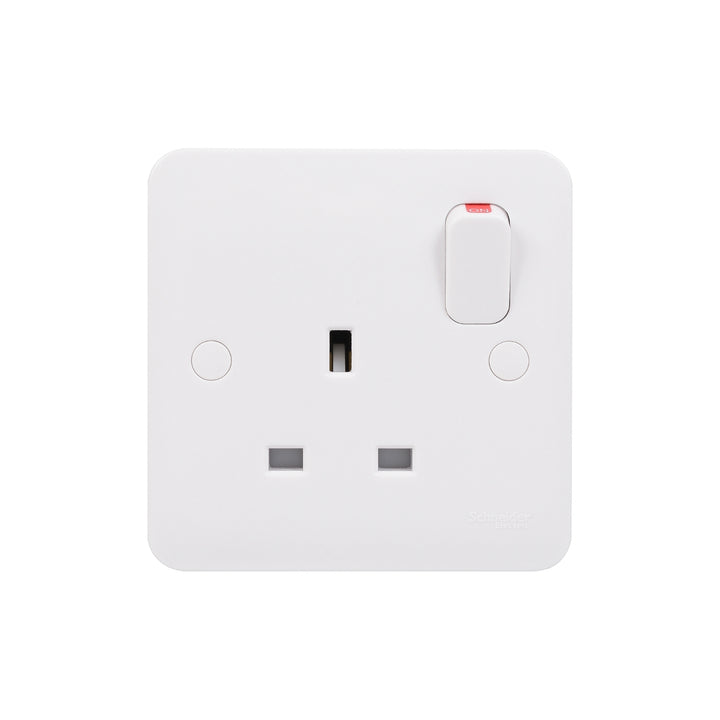 Schneider Electric Lisse White moulded - DP switched socket - 13 A - 230 V - 1 gang - white - GGBL3010DRDG