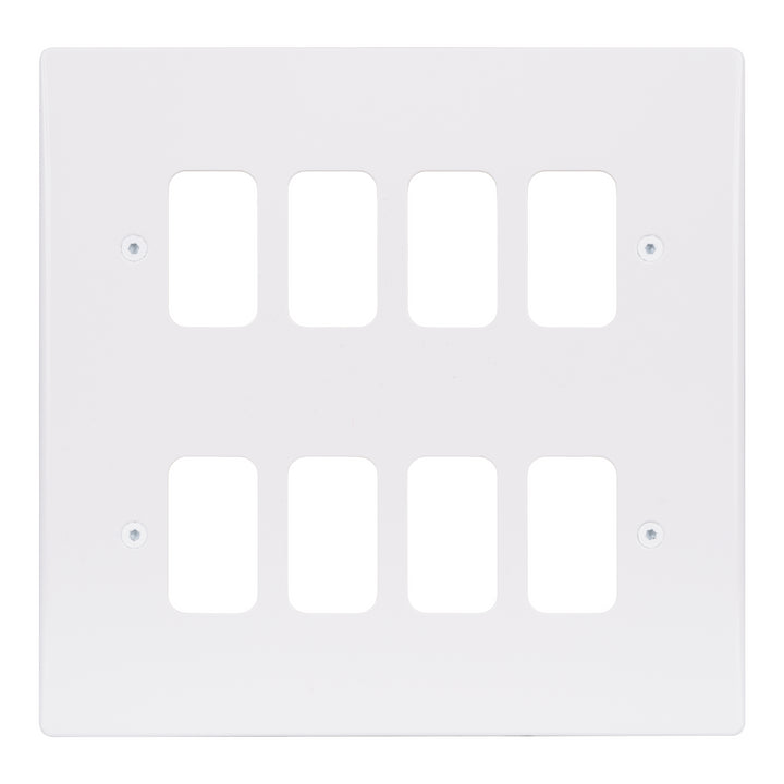 Schneider Electric Ultimate - moulded plate Grid system - 8 gangs - white - GUG08G