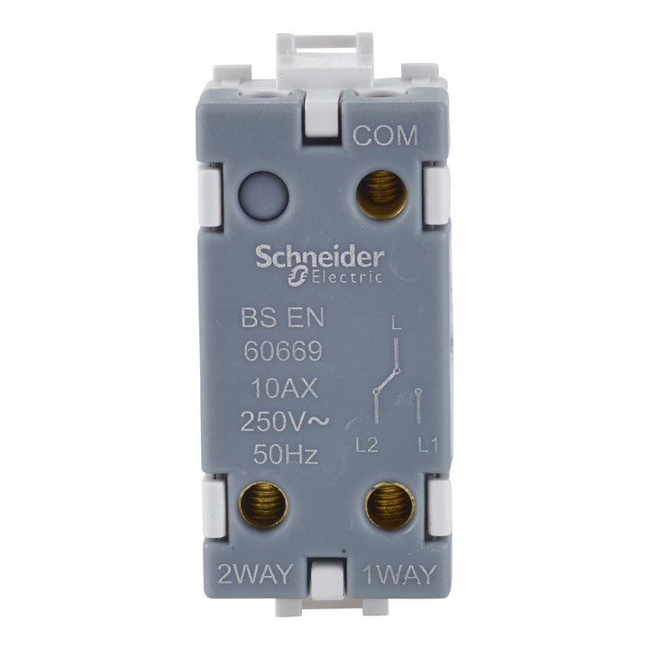 Schneider Electric Ultimate Grid System 2-Way Switch Module, 1 Gang, White - GUG102MW