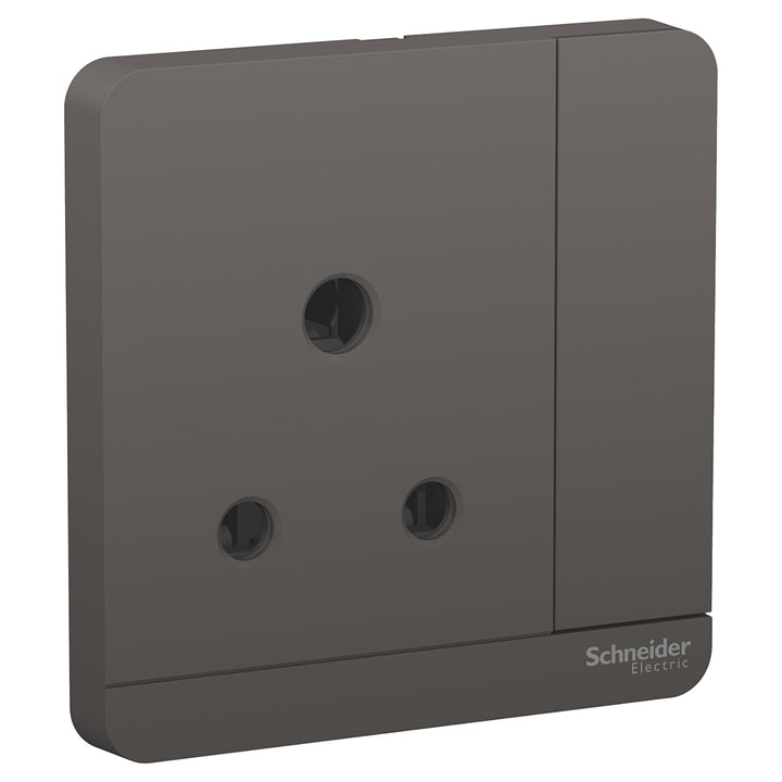 Schneider Avatar On Switched Socket 3P 15A 250V Dark Grey - E8315_15_DG_G12