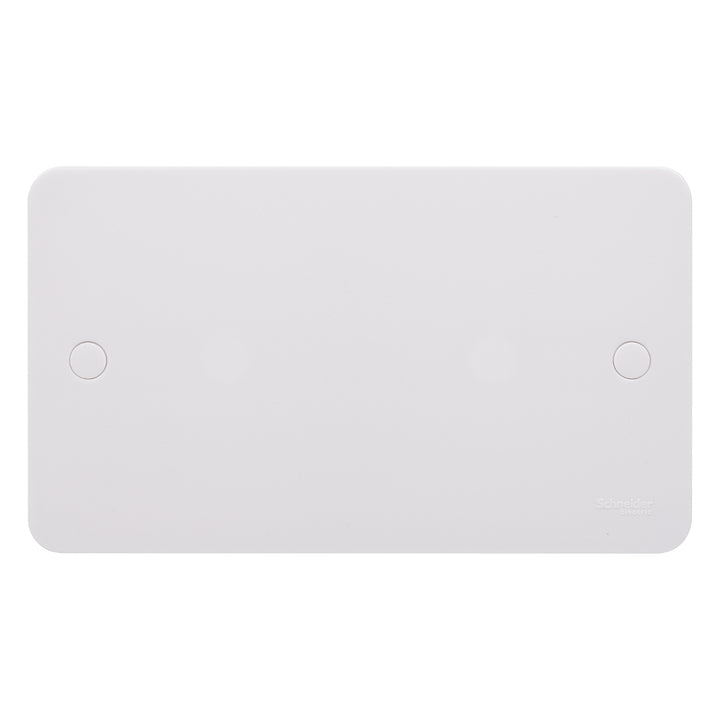 Schneider Electric Lisse - White moulded - blank plate - 2 gangs - matt white - GGBL8020S