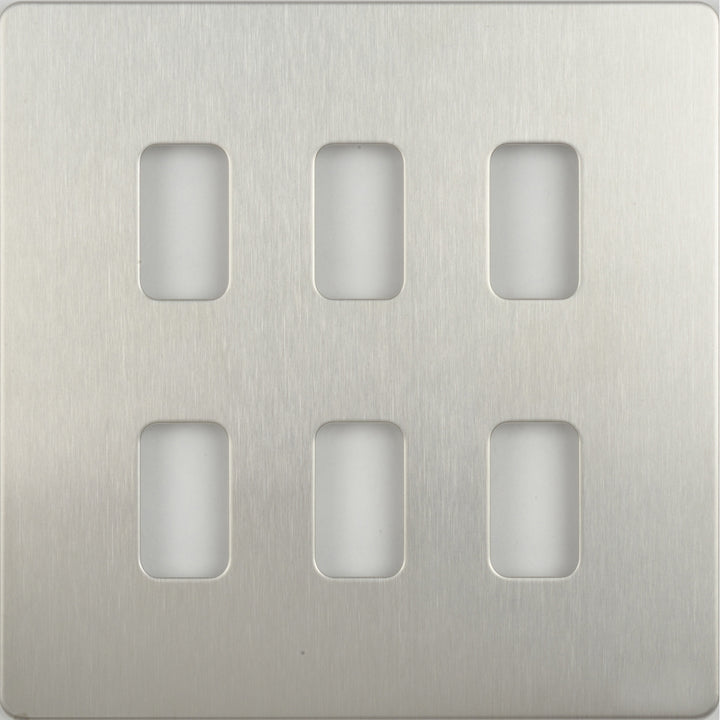 Schneider Electric Ultimate - flate plate Grid system - 6 gangs - stainless steel - GUGS06G-SS