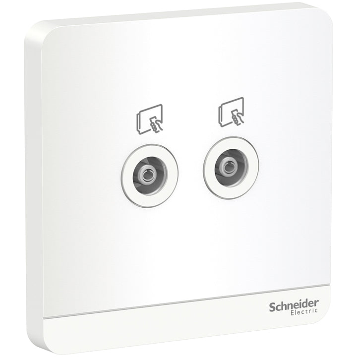 Schneider Electric AvatarOn TV Socket, 2-Gang, 75 Ohm, White – E8332TV_WE