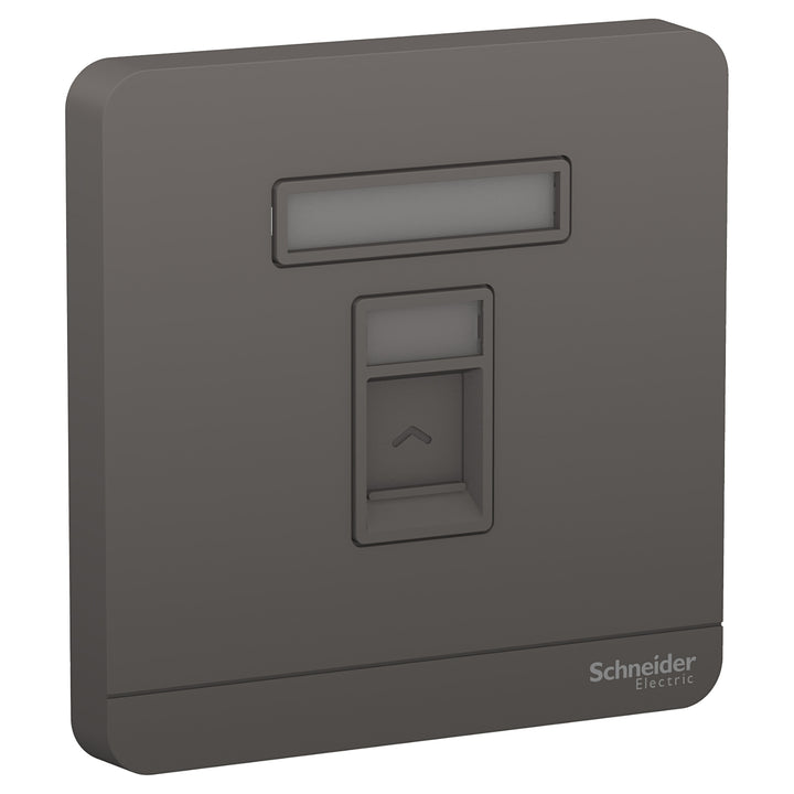 Schneider Electric AvatarOn 1 Gang Wallplate for Keystone RJ45, Dark Grey - E8331RJS_DG