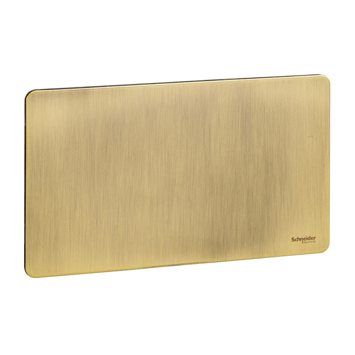 Schneider Electric Ultimate - blank plate - 2 gangs - antique brass - GU8420AB