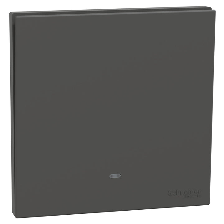 Schneider Electric AvatarOn C 10A 250V 1-Gang Momentary Switch with Fluorescent Lamp, Dark Grey - E8731PRF_DG