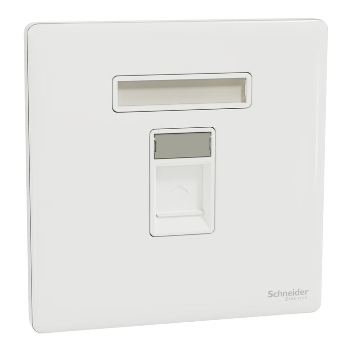Schneider Electric Unica X 1-Gang RJ45 Central Plate with Shutter - Painted White NUX31RJ_PW
