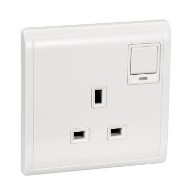 Schneider Electric Pieno 13A 250V 1Gang swithitched socket with Neon E8215N