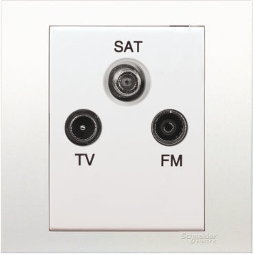 Schneider Electric Aluminium silver TV-FM-SAT socket Outlet with out Looping - KB33SMATV_AS