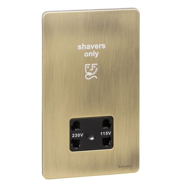 Schneider Electric Ultimate Screwless flat plate - shaver socket - antique brass - GU7490BAB