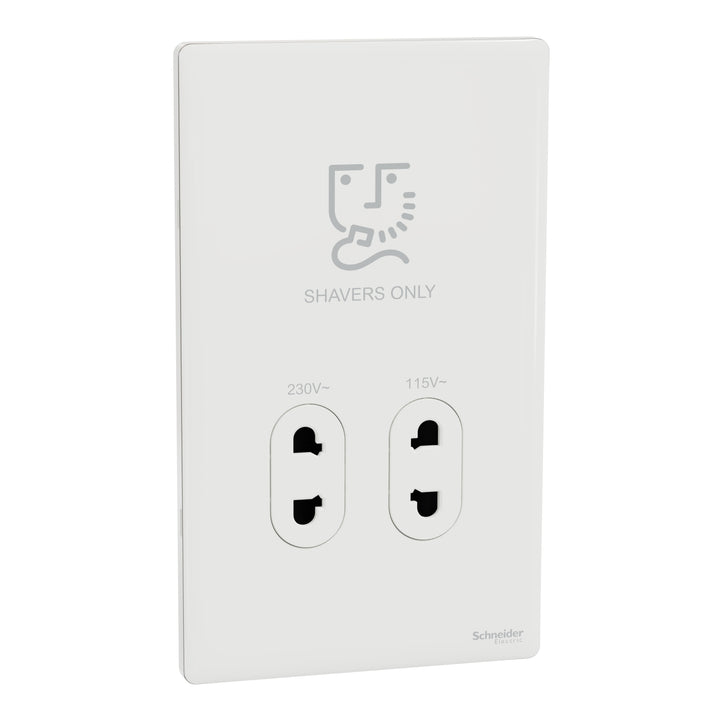 Schneider Electric Unica X Vertical Shaver Socket 115/230V - Painted White NUXT727V_PW