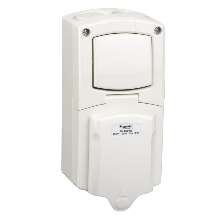 Schneider Electric 13A 250V Surface Mount Single Pole Switched Socket IP56 - CSC313