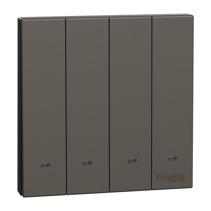 Schneider Electric AvatarOn C 4?Gang 16 AX Fluorescent Locator Switch – Dark Grey E8734L1F_DG
