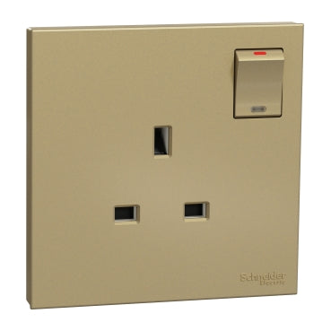 Schneider Electric Switched socket, AvatarOn C, 13A 250V, 1 gang, wine gold - E8715_WG