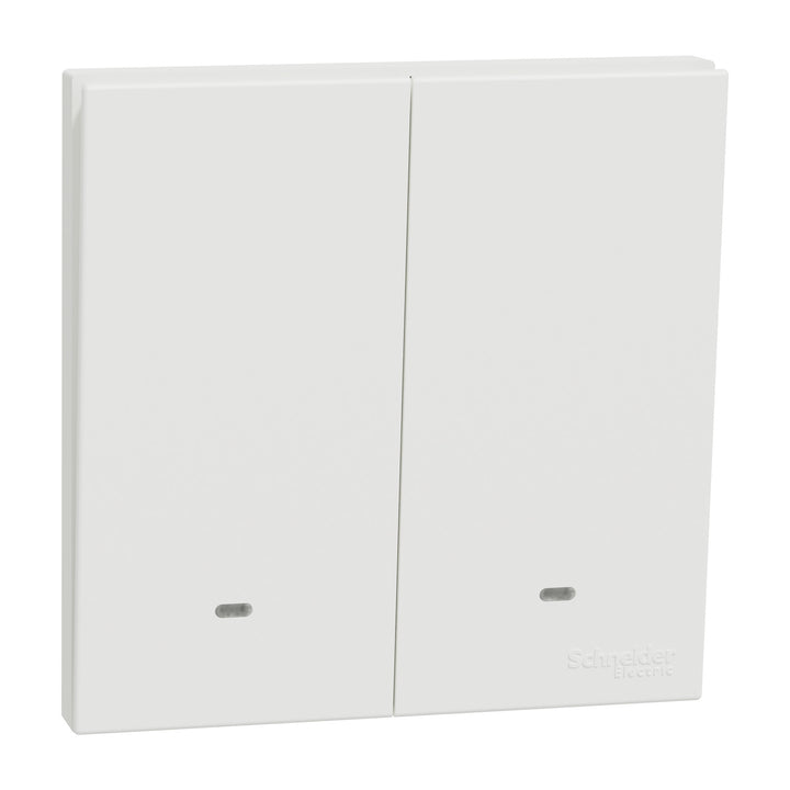 Schneider Electric AvatarOn C 10A 250V 2-Gang Momentary Switch with Fluorescent Lamp, White - E8732PRF_WE