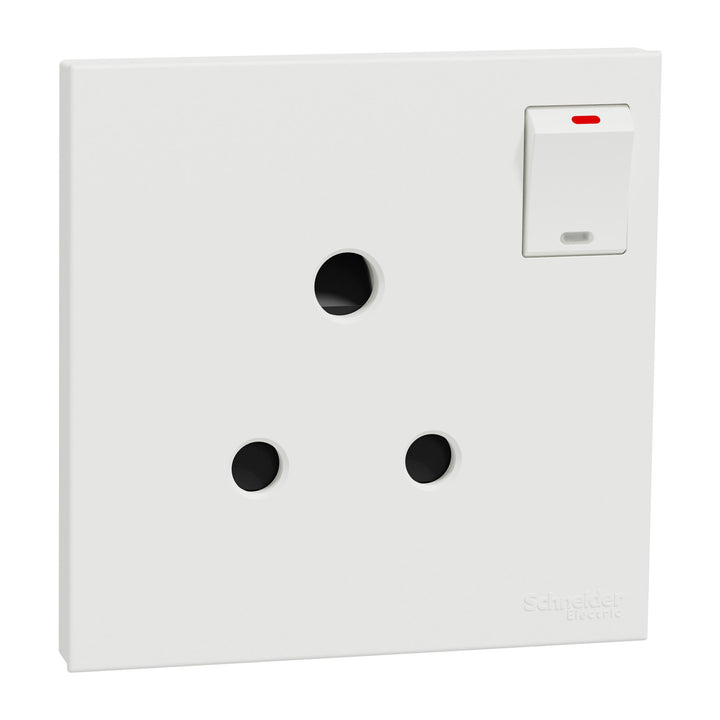 Schneider Electric AvatarOn C Switched socket 15A 250V 1 gang 3 round pin white E8715_15_WE